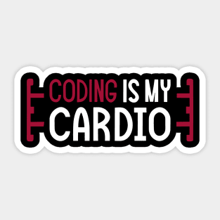 Coding Is My Cardio | Coding Fitness Humor Sticker